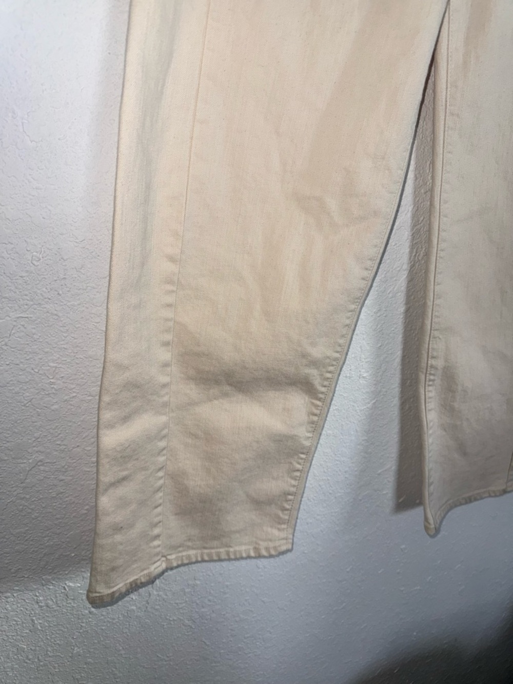 NWT MOTHER The Half-Pipe Ankle Jeans Act Natural Off White Cream Wide Leg 26 - Picture 11 of 14